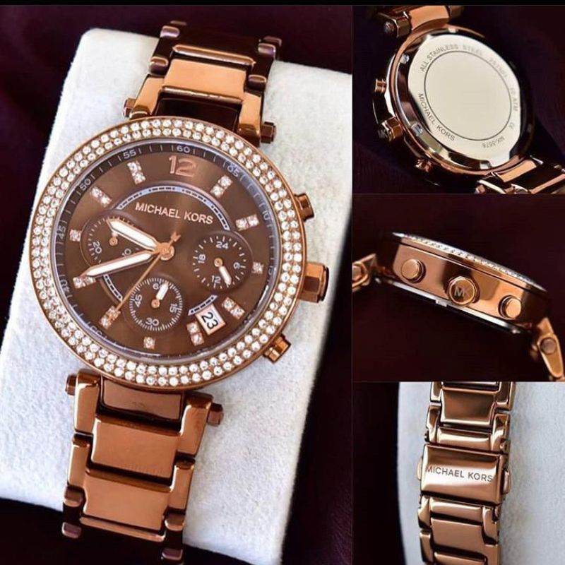 Michael Kors Cute Pink & Rose Gold Stylish Girls Watch (MK6326) - Image 3