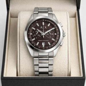 Armani Exchange Men’s Silver Stainless Steel Chronograph Watch